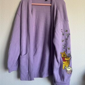 Purple Winnie the Pooh cardigan sweater